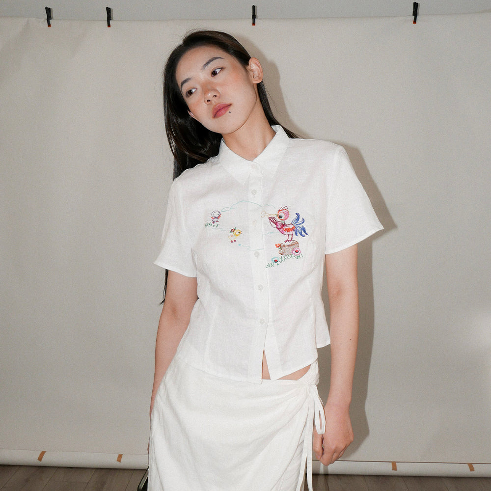 ROOSTER EMBRODIERY SHIRT