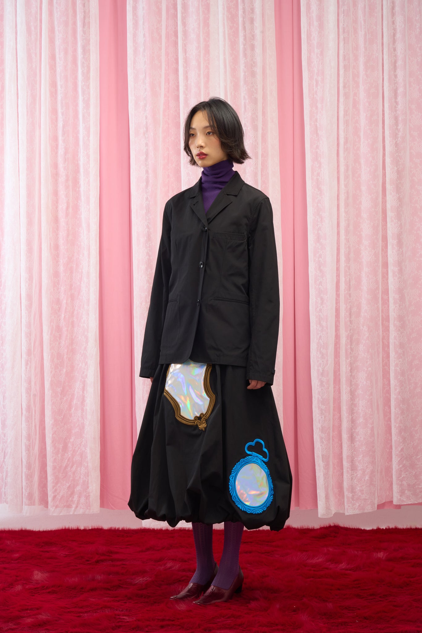 Stand-Collar Suit Jacket