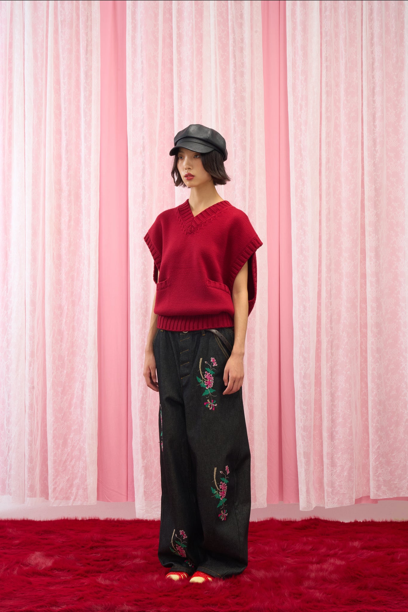 Cross-Stitch Denim Pants