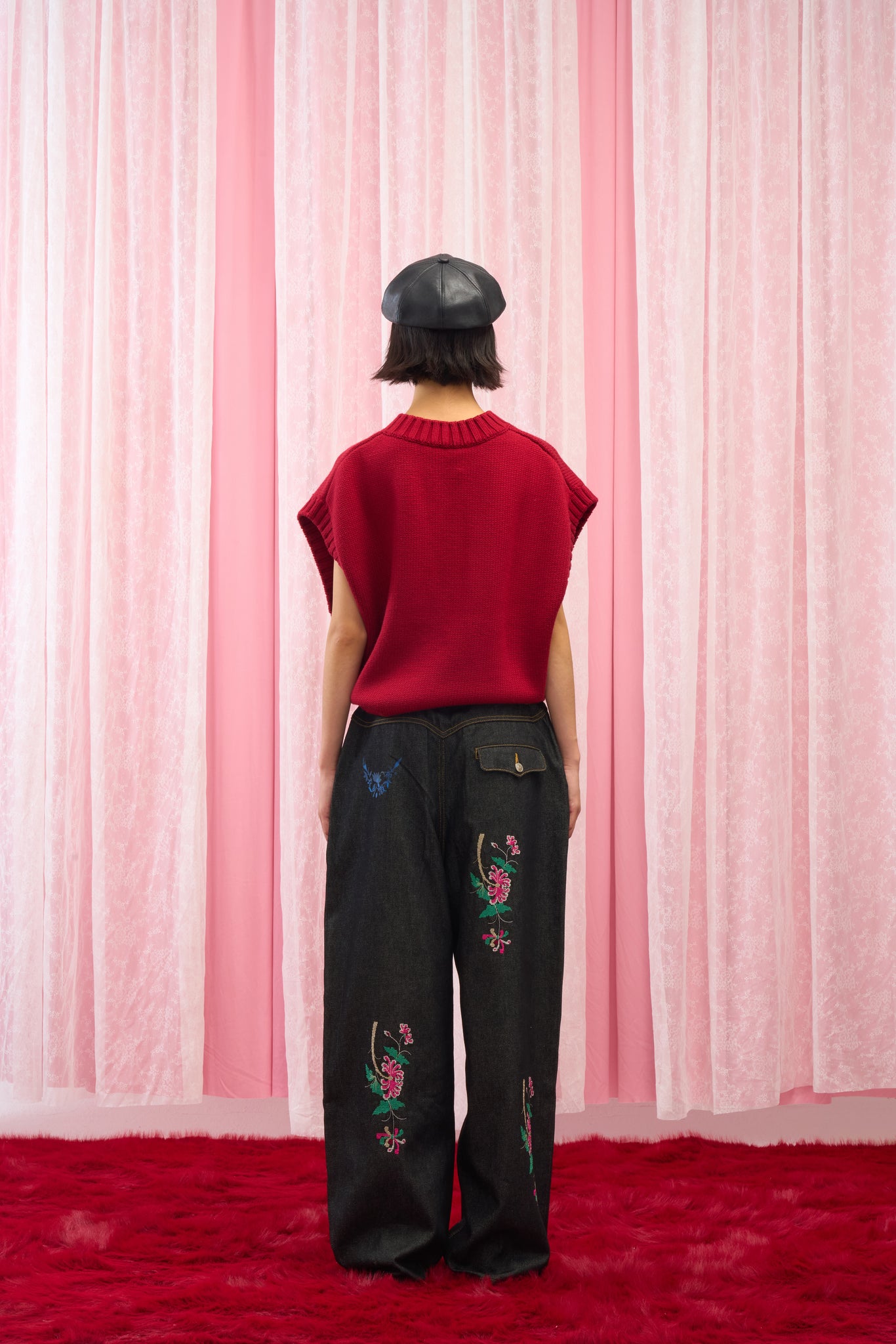 Cross-Stitch Denim Pants