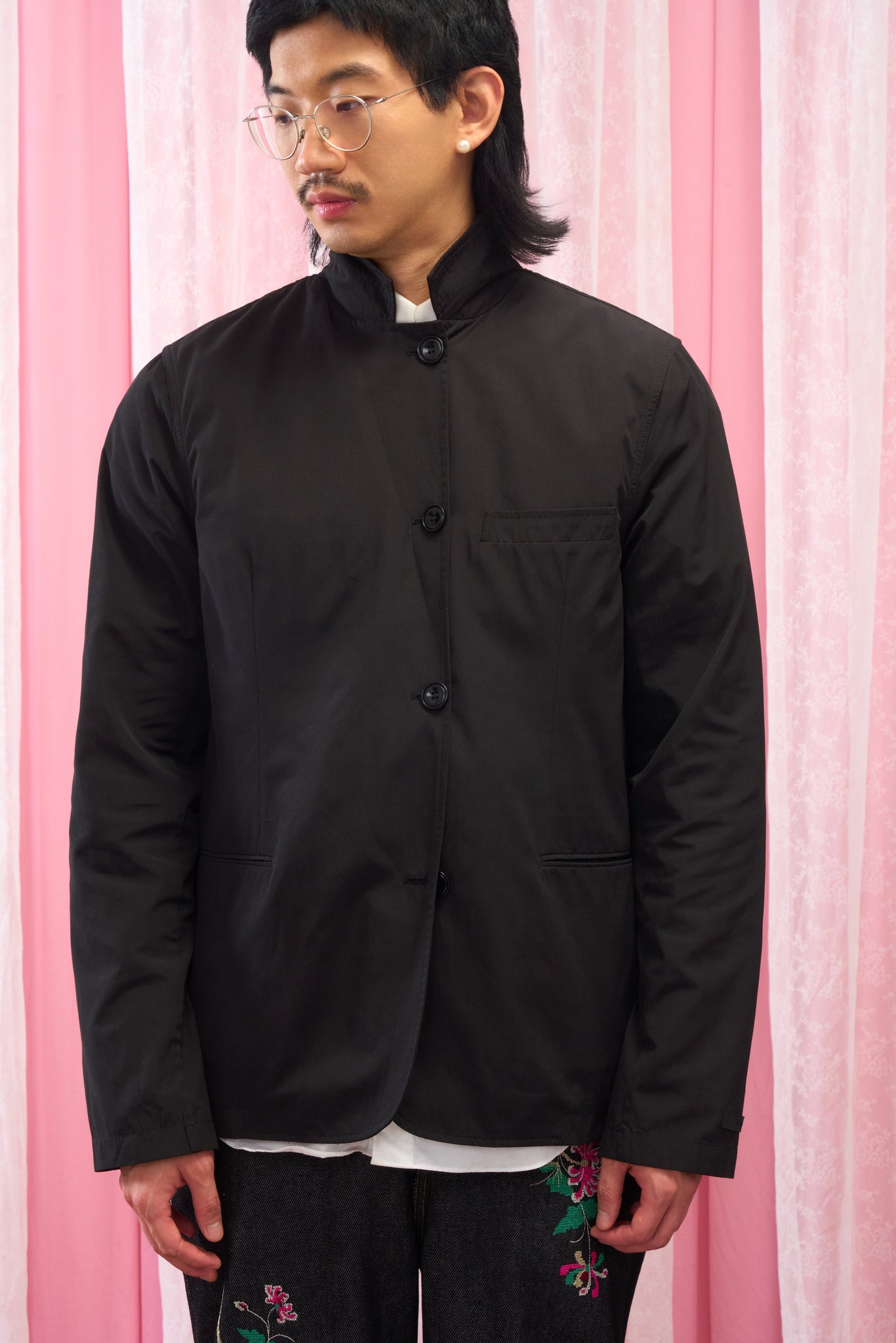 Stand-Collar Suit Jacket