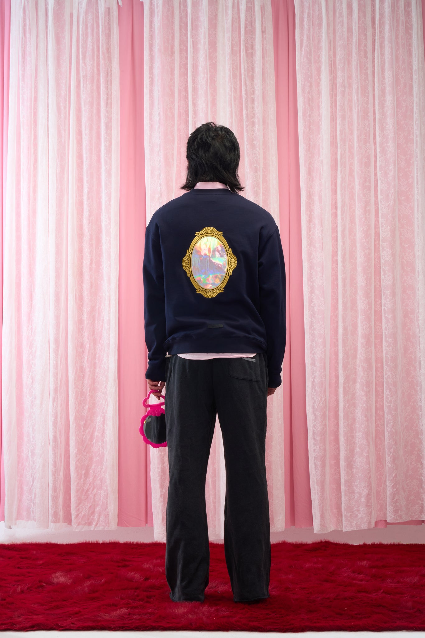 Mirror Embroidery Crewneck Sweatshirt