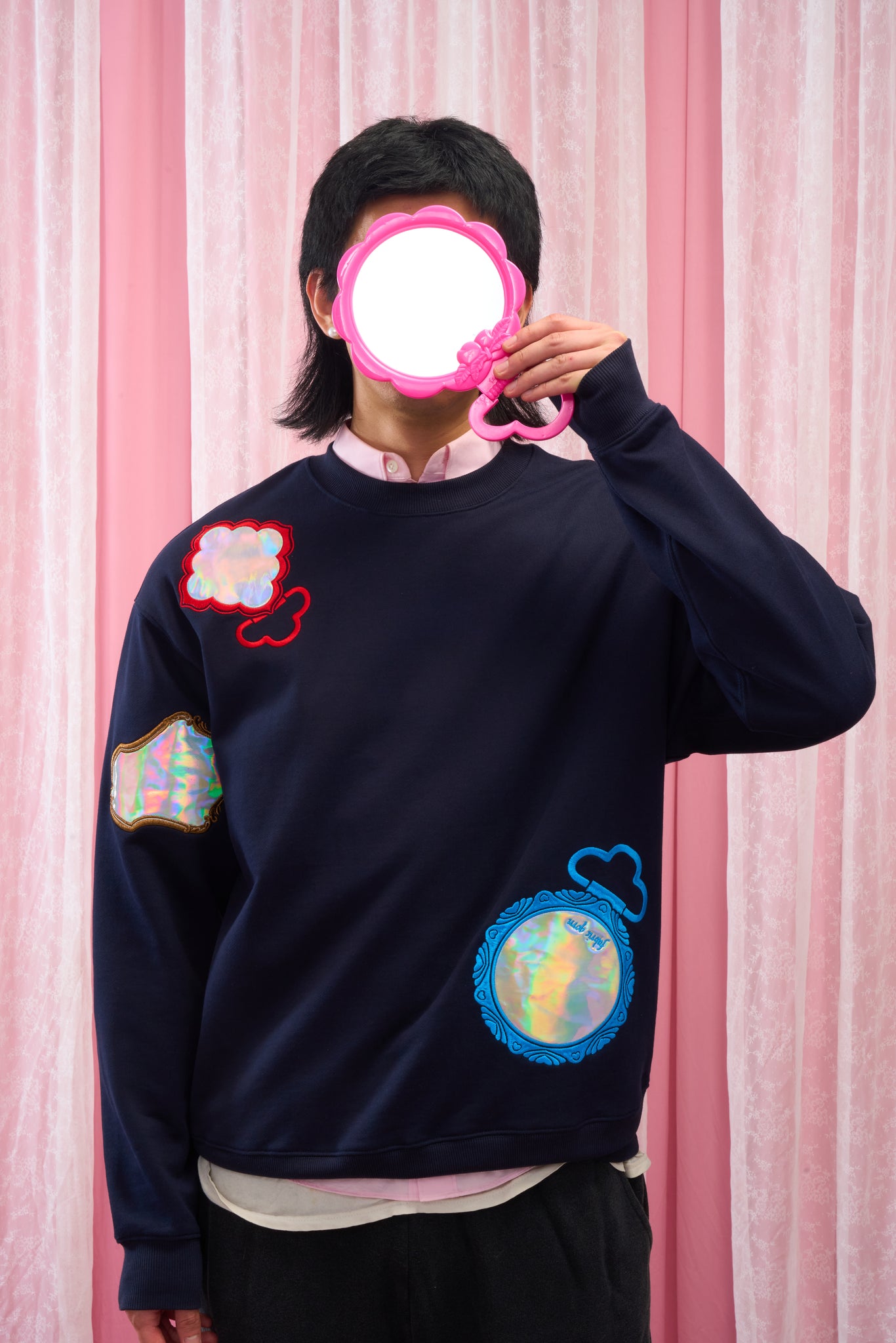 Mirror Embroidery Crewneck Sweatshirt
